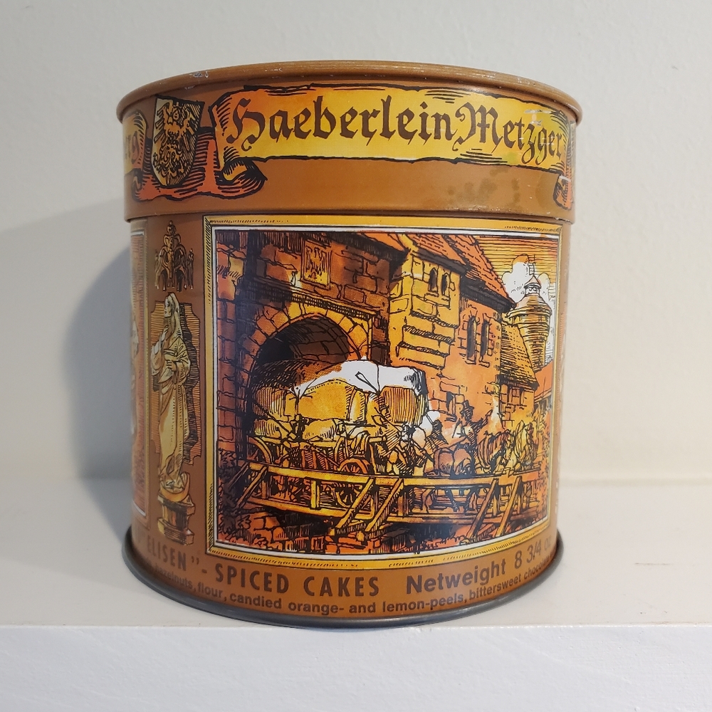 Vintage German Haeberlein Metzger almond & spiced cake tin